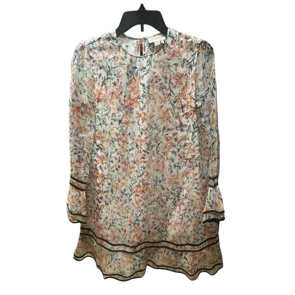 Sachin & Babi Silk Mini Dress Floral Multicolored NWOT Size 2 Long Sleeve - Picture 1 of 14